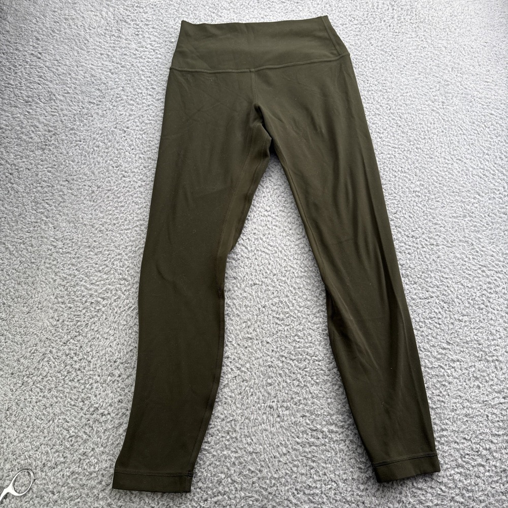 Lululemon Leggings Women 6 Green Solid Low Rise Wunder Under Yoga Running